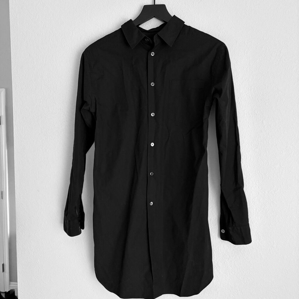 Comme Des Garçons Homme Plus Long Button Up Shirt Mens XS Black